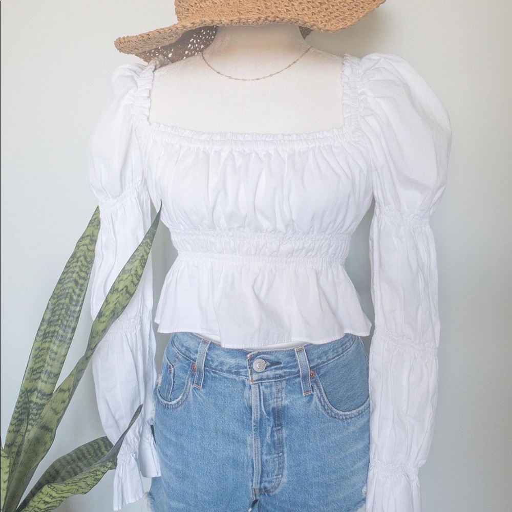 Ruffle Square Neck Blouse